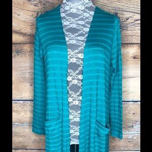 LuLaRoe Sarah Duster Cardigan Teal